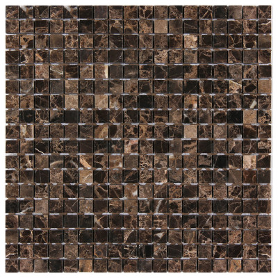 Dark Emperador 5/8 x 5/8 Square Polished Marble Mosaic