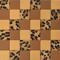 Interior Leather Mosaic Wall Tiles