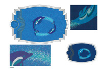 Blue dolphin pattern glass swimming pool mosaic tile