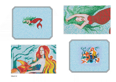 Mermaid swimming pool mosaic tiles