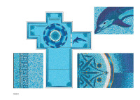 swimming pool glass mosaic dolphin scale mosaic tile