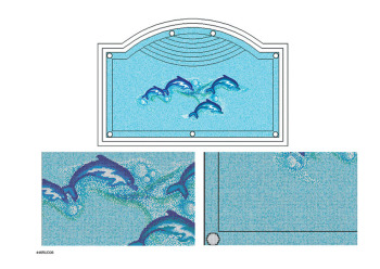 dolphin pattern mosaic tile/ swimming pool mosaic tile