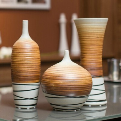 Brown and White Color Ceramic Vase 165