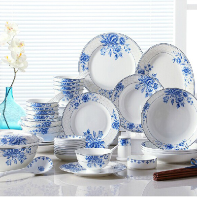 56 pieces blue and white porcelain dinnerware YJ-BLLR56