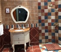 Country style brick pattern wall/flooring bathroom tile design