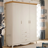 Mediterranean style white big wood wardrobe 903