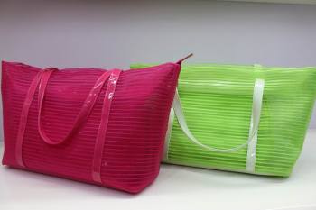 F-0001 promotional Beauty cheap shiny pvc fashion shopping bag /40*12*20cm