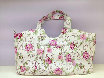 F-0007 Fashion pink flower pu leather bag classical design with factory produce price