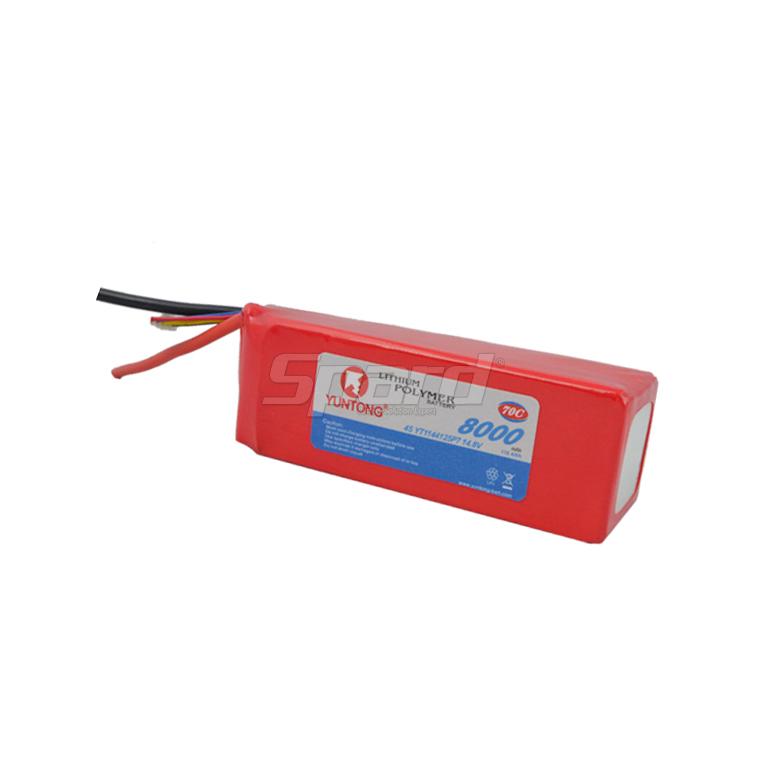 RC airplane lithium polymer racing battery pack 4S 14.8V 8000mAh 70C YT1144125P7