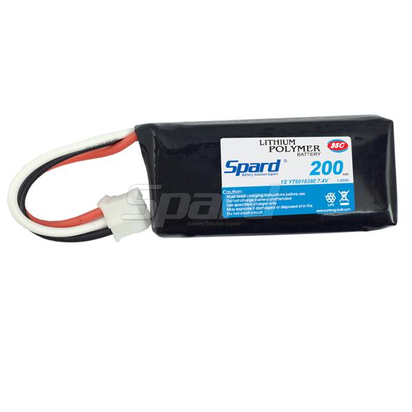 Rc battery pack  lithium polymer battery YT601839E 7.4V 200mAh 35C