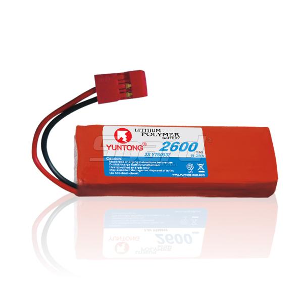Transmitter and receiver lithium polymer battery pack 2S 7.4V 2600mAh YT60037