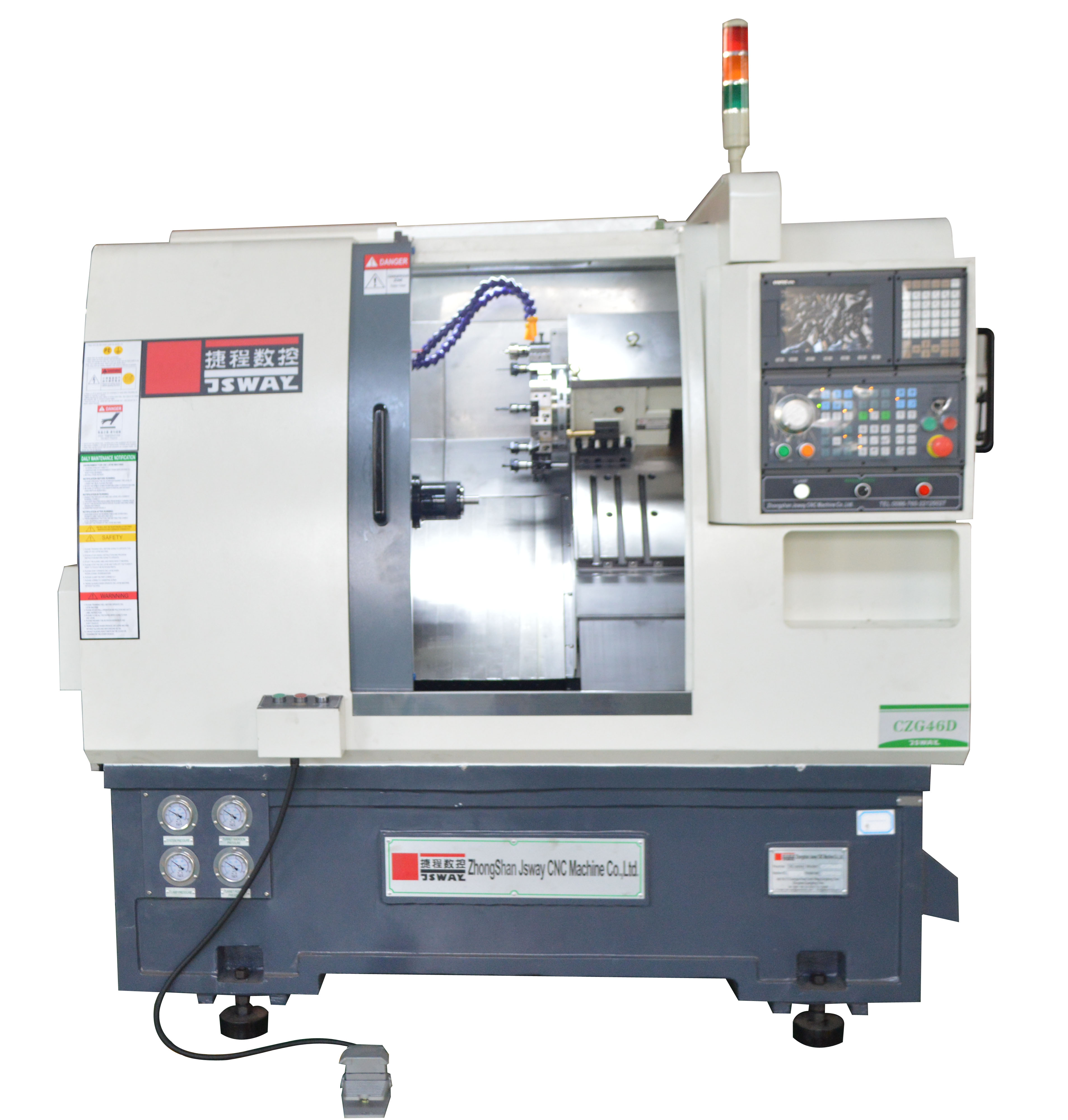 2 Axis Cnc Machine Factory 2 Axis CNC Lathe With Turret And Tailstock CZG46D