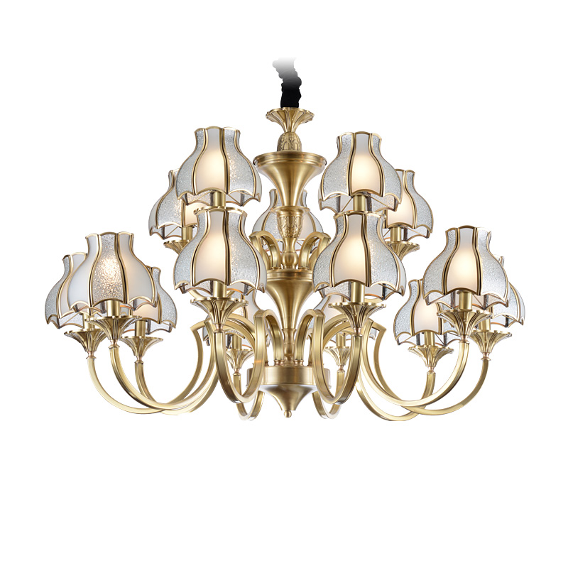 american style gold brass chandeliers large for big lobby EME LIGHTING
