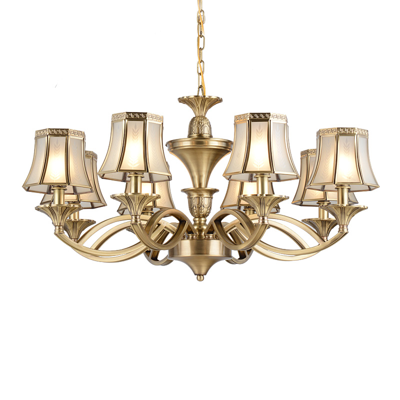 concise solid brass chandelier round for dining room