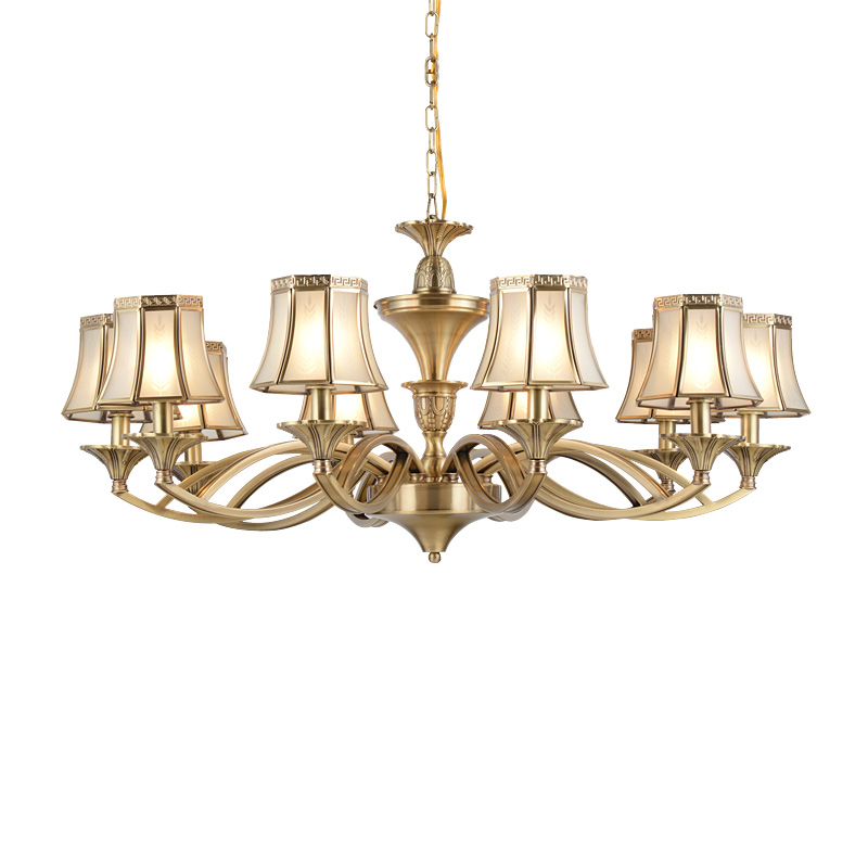 EME LIGHTING glass hanging polished brass chandelier European for home